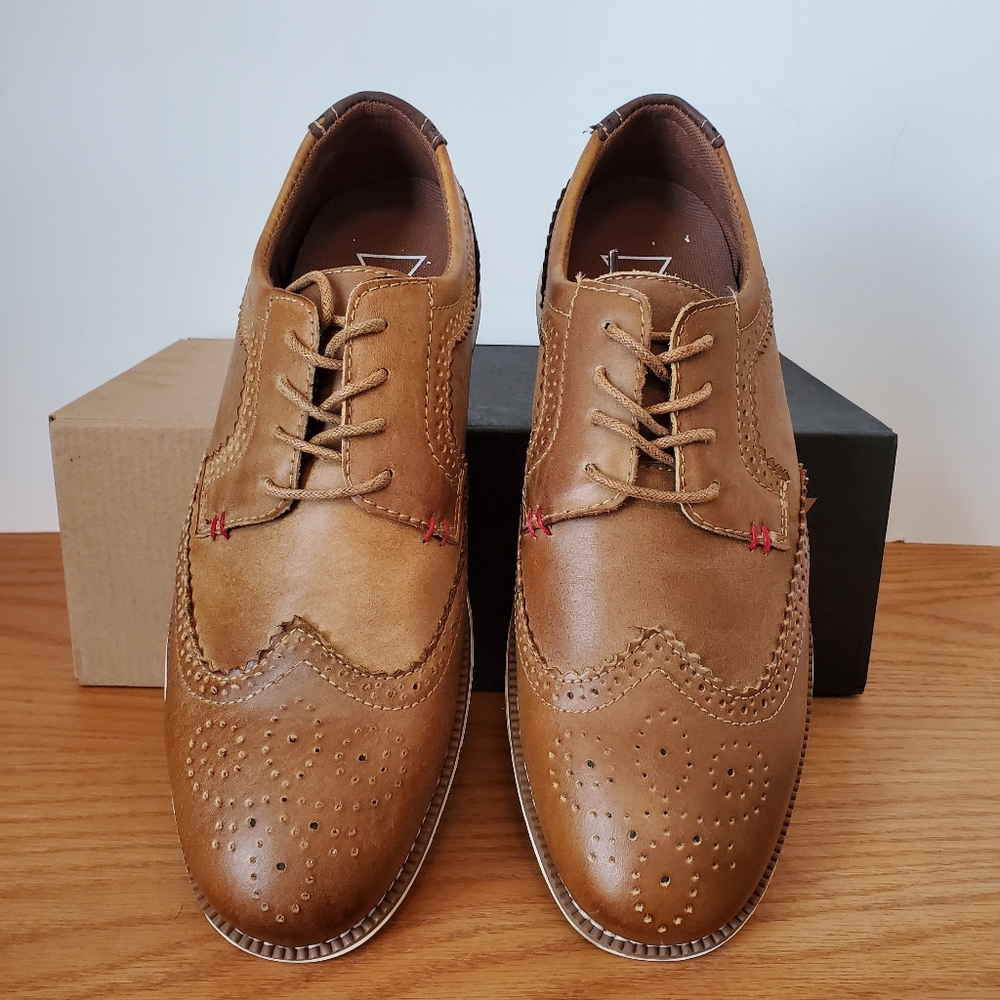 Leather Wingtip Oxford in Tan/Brown - Picture 12 of 13